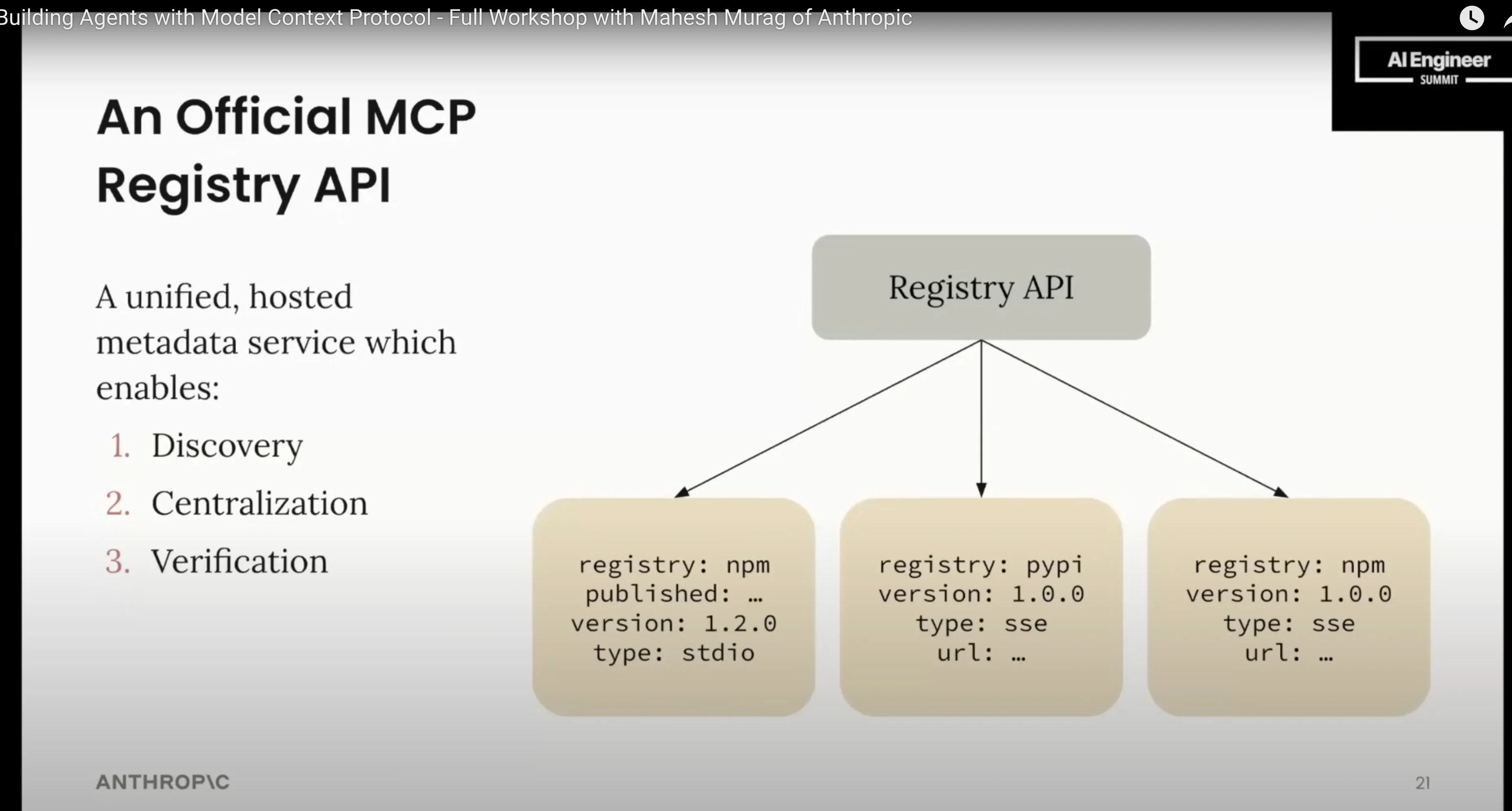 MCP server discovery interface showing available tools and capabilities